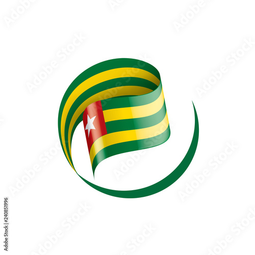 togo flag, vector illustration on a white background.