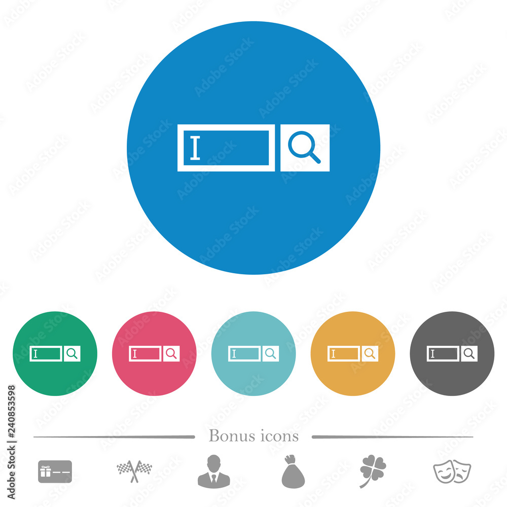 Search box with cursor flat round icons Search box with cursor flat round icons