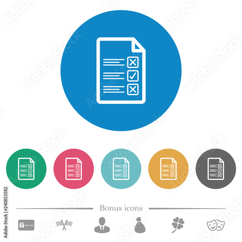 Questionnaire document flat round icons photo