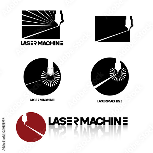  Iliumustration consisting of  CNC machine images in the form of a symbol or logo. Laser cutting, engraving.