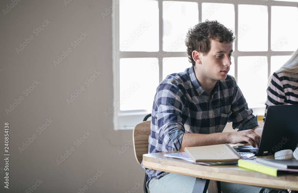 A College Student Studying A College Student Studying