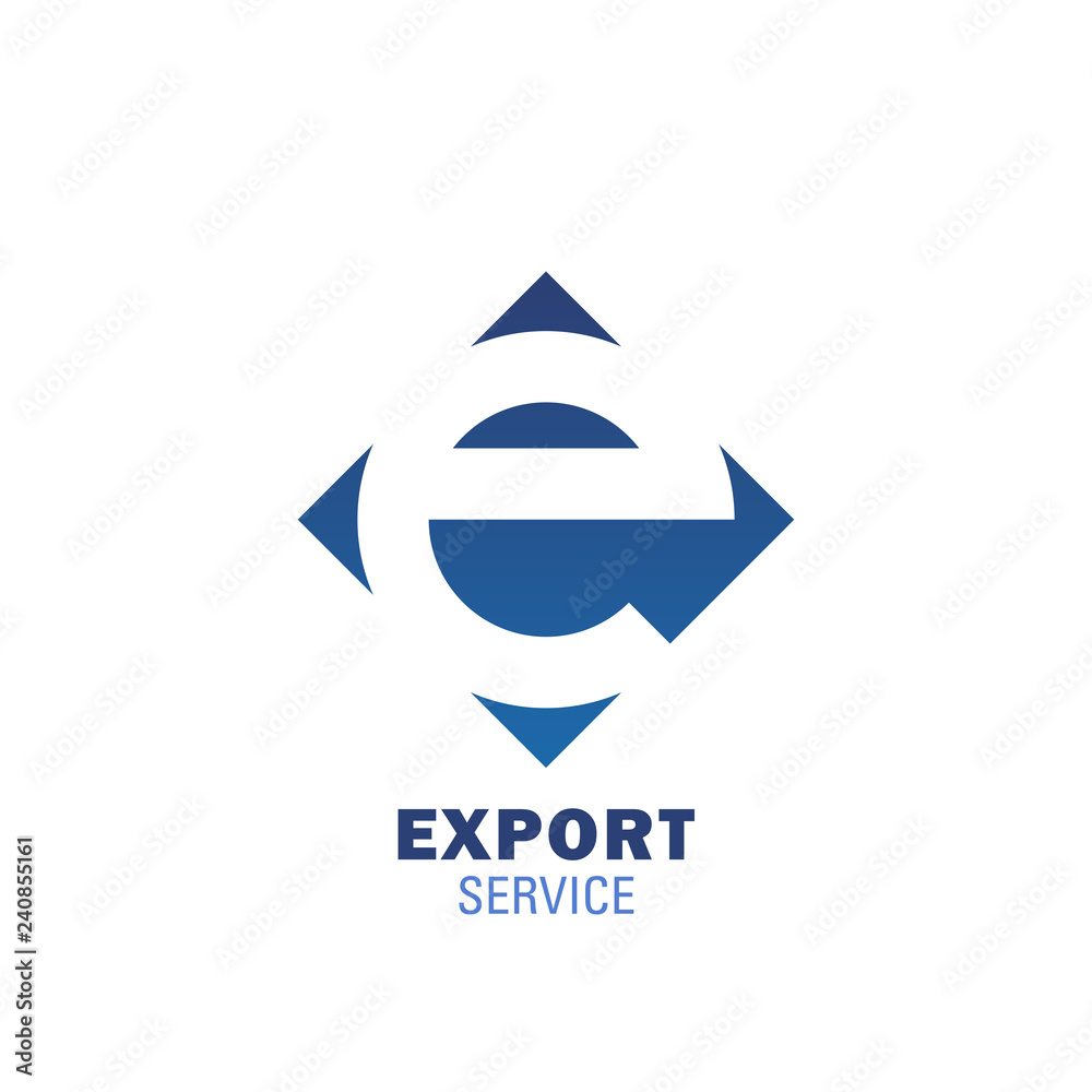 Export service delivery vector letter E icon Export service delivery vector letter E icon