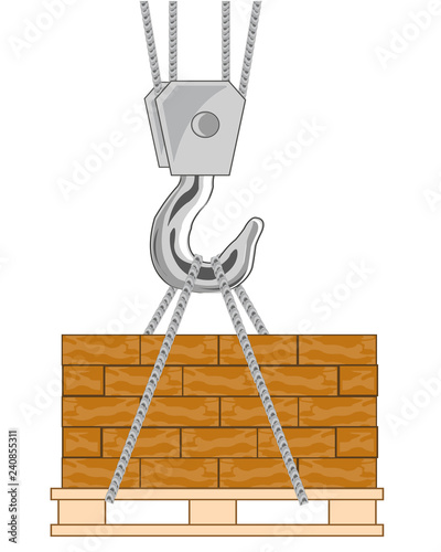 Vector illustration of the hook from tap unloading brick