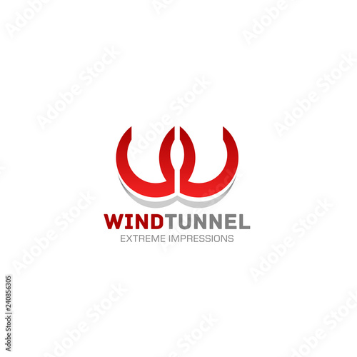 Wind tunel vector W letter icon