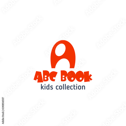ABC book kid design letter A vector icon