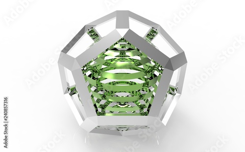 Geometric solid icon 3d rendering on white background