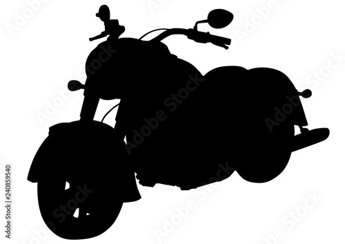 Old big bike and man white background