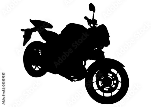 Old big bike and man white background