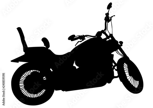 Old big bike and man white background