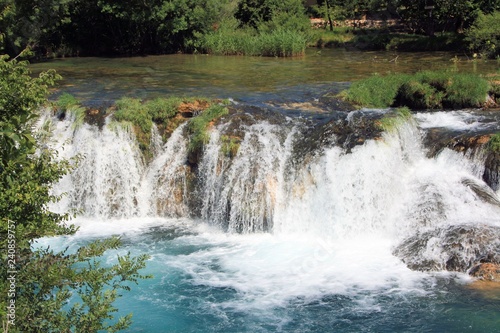Fototapeta Naklejka Na Ścianę i Meble -  close up of Muskovici waterfall, Zrmanja river  , Croatia