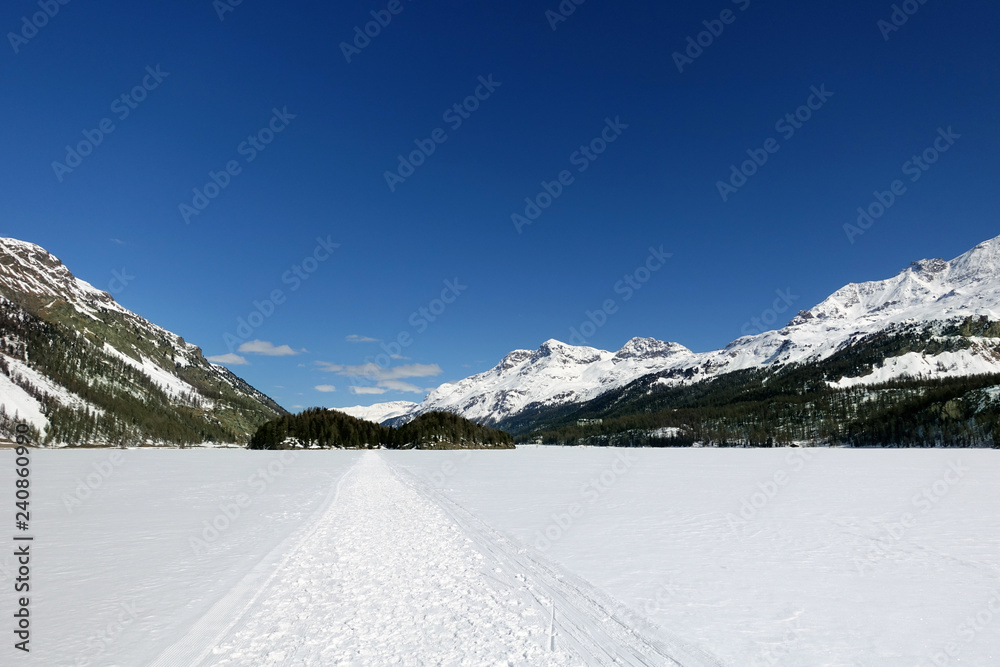Obraz premium Winterlandschaft im Engadin (Schweiz)
