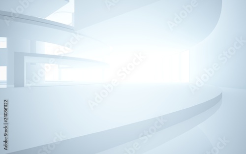 Wallpaper Mural Abstract white interior multilevel public space with window. 3D illustration and rendering. Torontodigital.ca