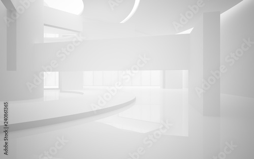 Wallpaper Mural Abstract white interior multilevel public space with window. 3D illustration and rendering. Torontodigital.ca