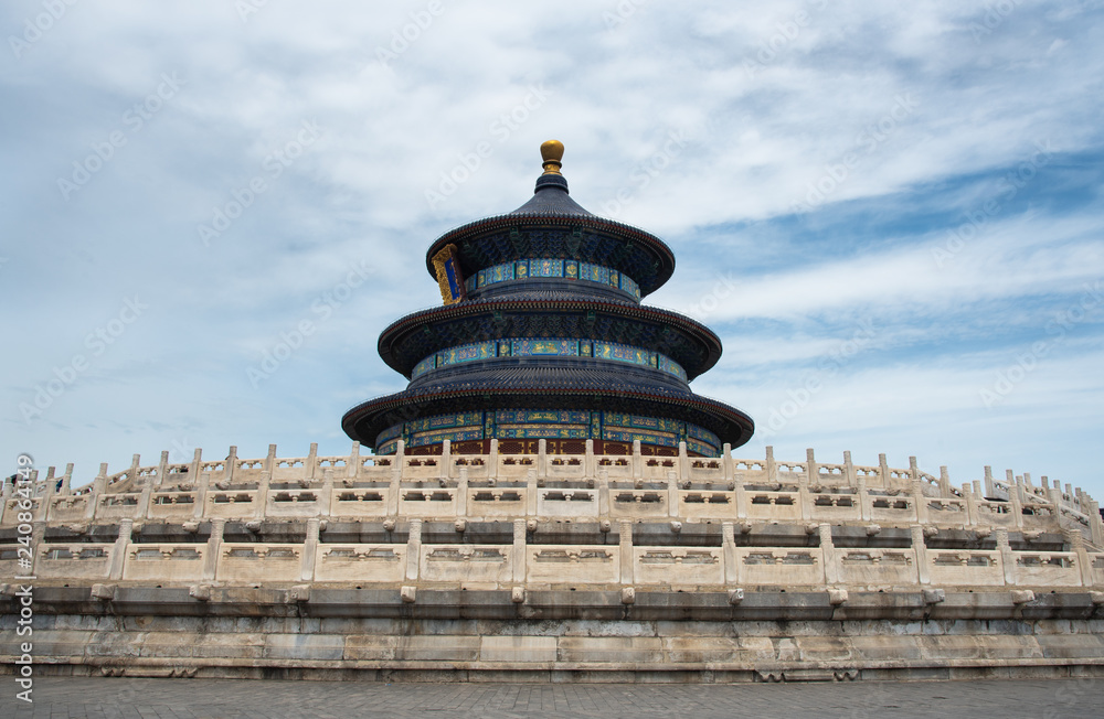 Religious landmark of the Temple of Heaven in Beijing, Asia.