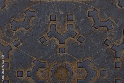 texture of the hatch, Rusty and red corrugated metal plate. Original background for text.