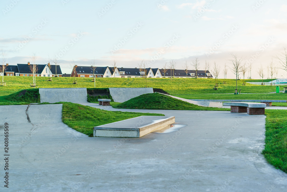 amazing skatepark in a small town in the Netherlands close to Rotterdam. skatepark ramps and rails free to use.