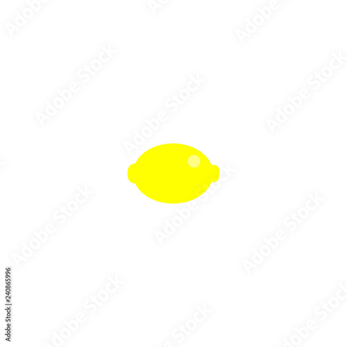 Lemon icon. Natural organic fruit isolated on white background. Flat vector illustration. Easy to edit template for your design projects.