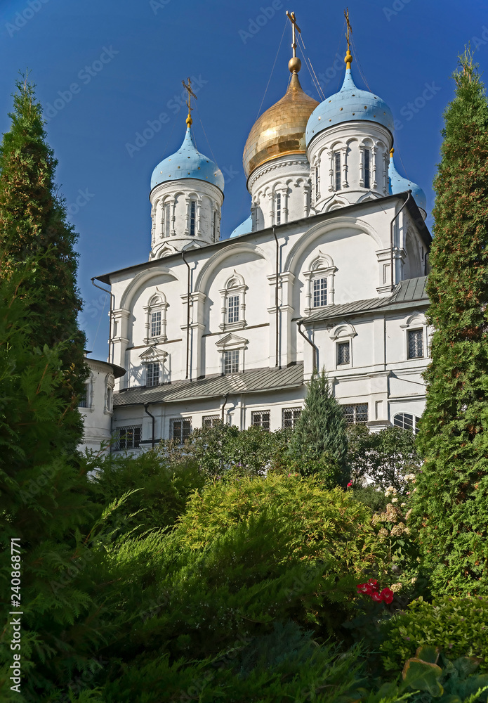 The Saviour and Transfiguration temple of Novospassky monastery in Moscow, Russia