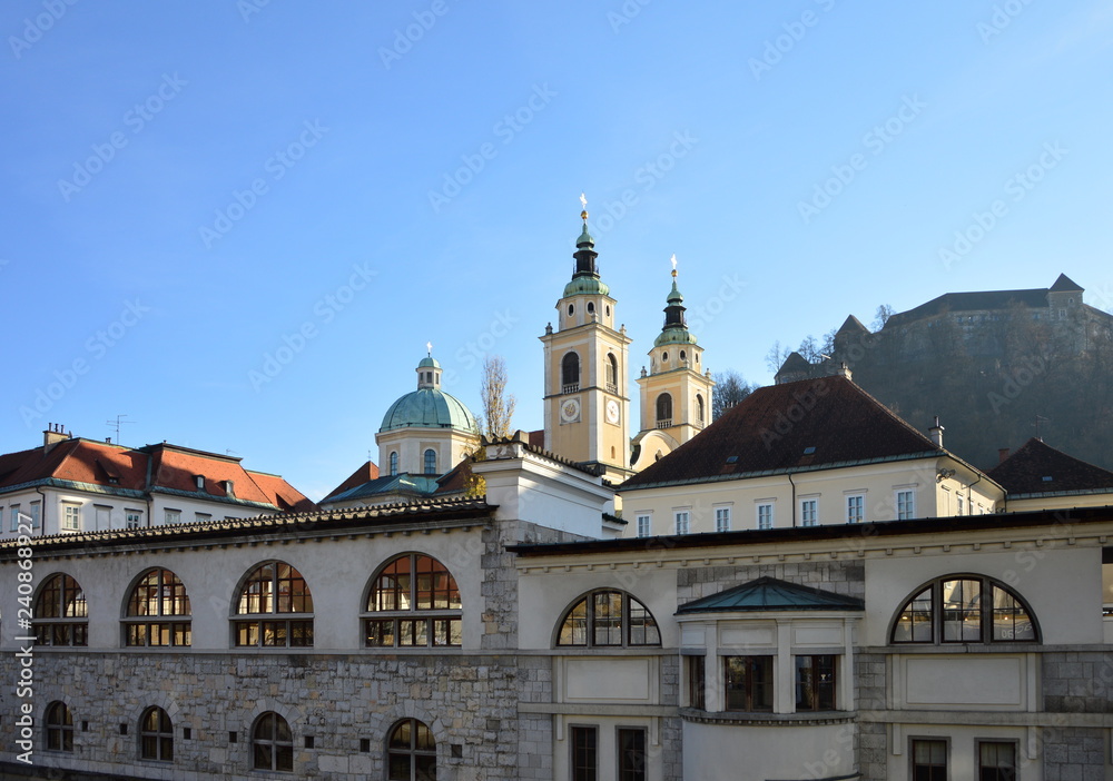 Joseph Plecnik's Market in the city centre of Ljubljana, Slovenia - Image Joseph Plecnik's Market in the city centre of Ljubljana, Slovenia - Image