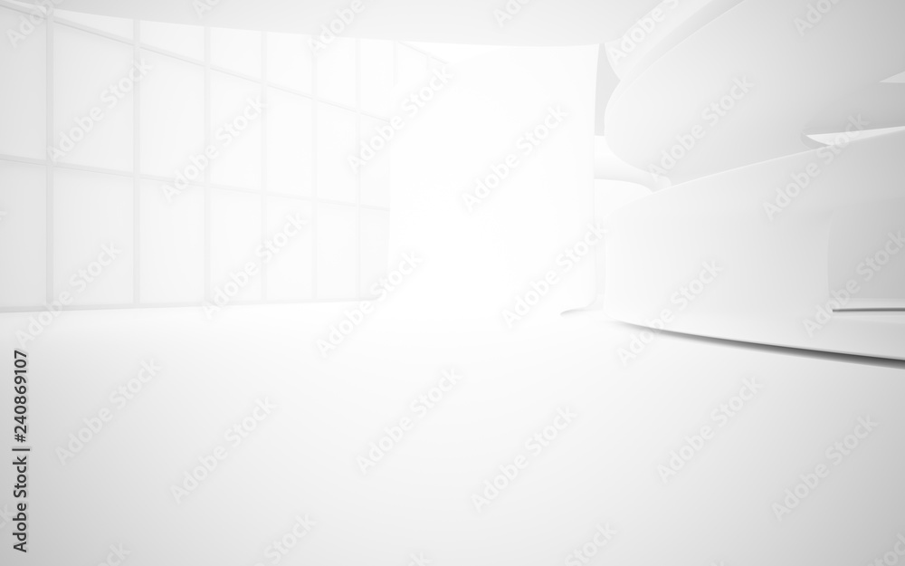 White smooth abstract architectural background. 3D illustration and rendering White smooth abstract architectural background. 3D illustration and rendering
