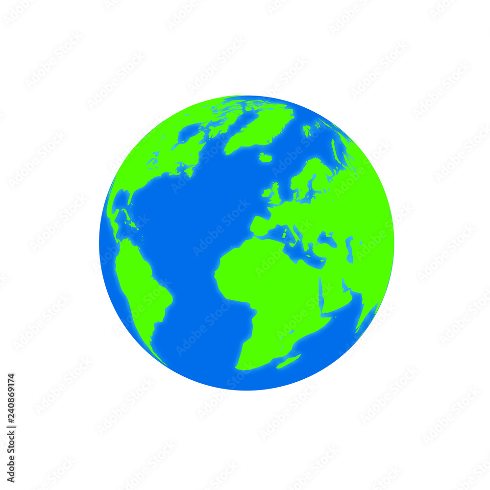 Earth planet. Flat icon. Vector illustration. - Vector