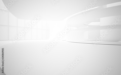 White smooth abstract architectural background. 3D illustration and rendering