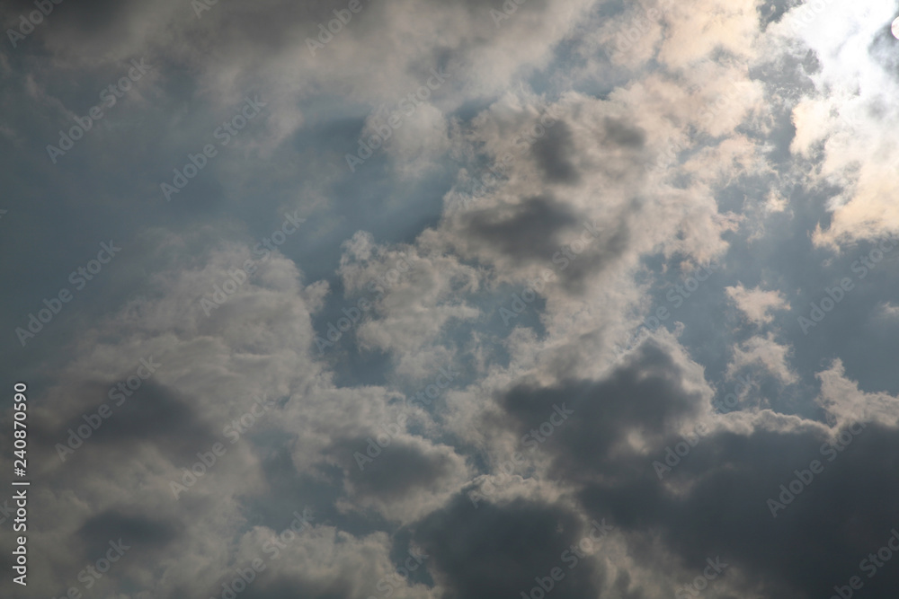 Obraz premium Best clouds and sky color image. The most beautiful abstract sky background. Clouds and pictures of different kinds. Sunset. The sun rays in the evening.