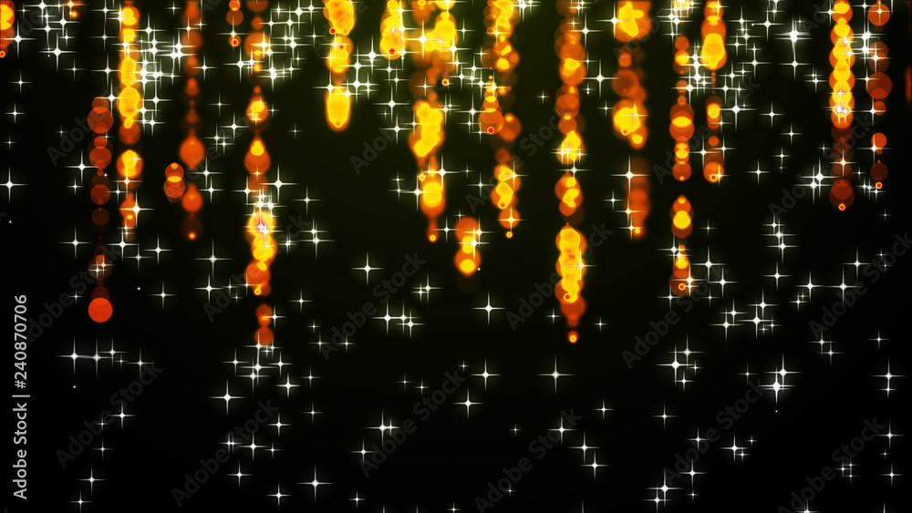 Christmas and New Year holidays background. Blurred glitter lights background. 2019 New Year shining beautiful colorful banner. Bag data. 3D rendering.