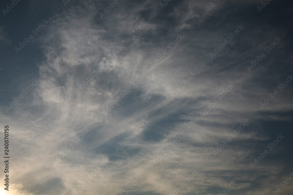 Background of blue sky as picture. Abstract clouds and sky. The best most beautiful images of the heavens with clouds. 