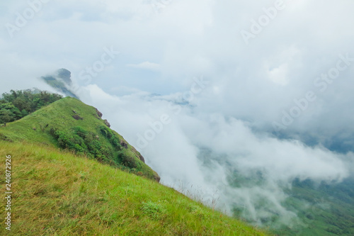 Cloud and Fog in the morning at Doi Mon Jong, a popular mountain near Chiang Mai, Thailand