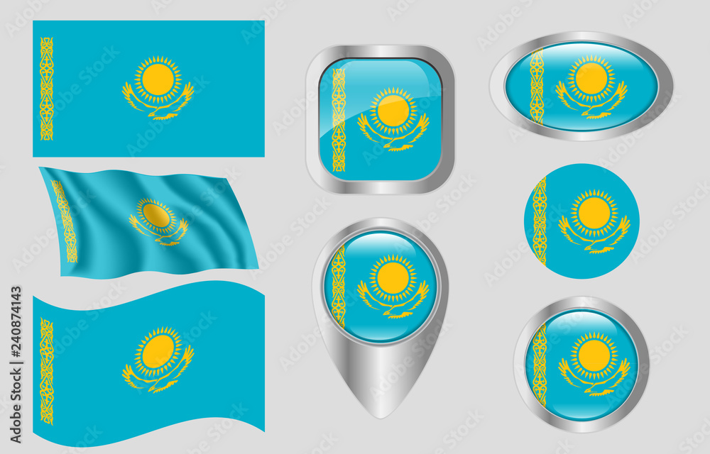 Fototapeta premium Flag of Kazakhstan