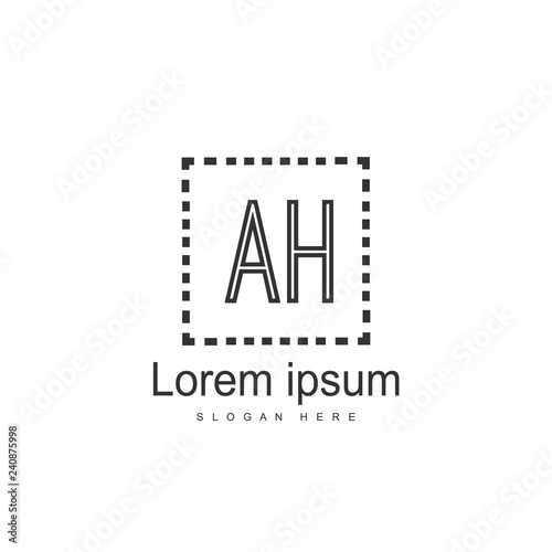 Initial Letter AH Logo Template Vector Design