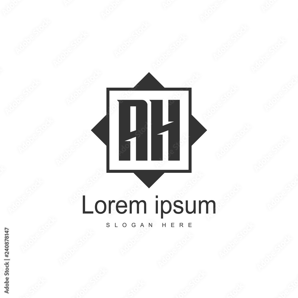 Fototapeta premium Initial Letter AH Logo Template Vector Design