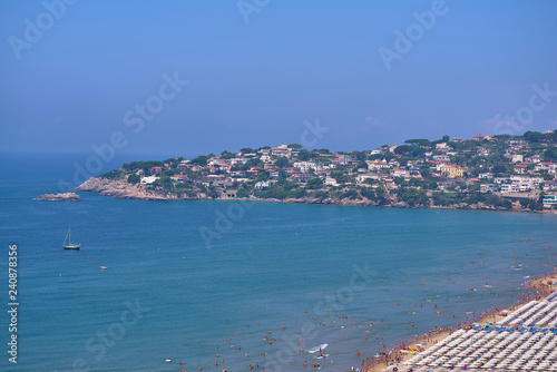 Sea coast of Italian resorts on a sunny day