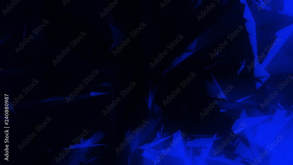 Ambient Abstract Angular 3D Animation [4K Seamless Loop] (Blue)