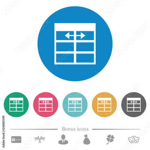 Spreadsheet adjust table column width flat round icons