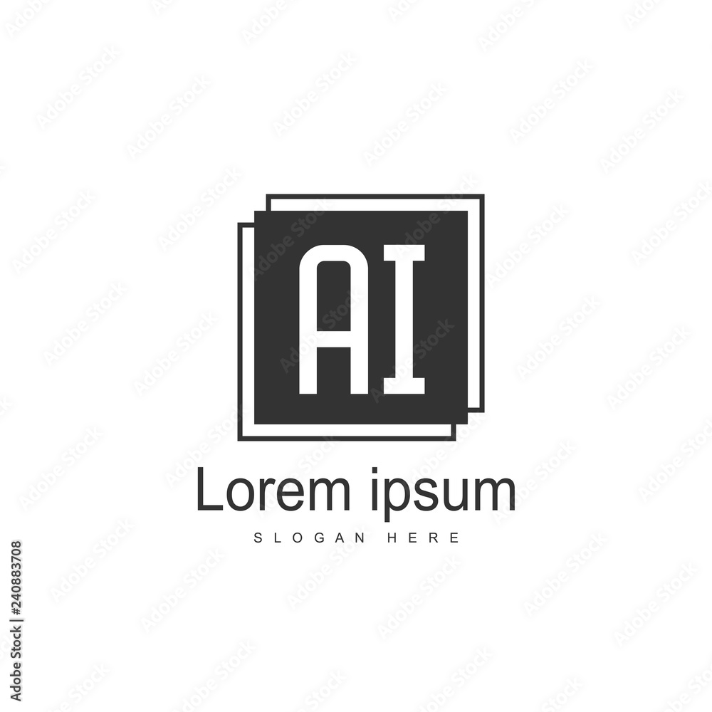 Initial Letter AI Logo Template Vector Design