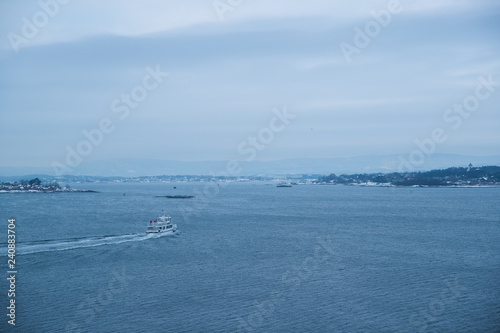 The islands around Oslo Norway during the winter overlooking the sea and the Fjord © Lukas