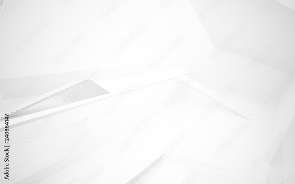 Abstract white interior multilevel public space with window. 3D illustration and rendering. Abstract white interior multilevel public space with window. 3D illustration and rendering.