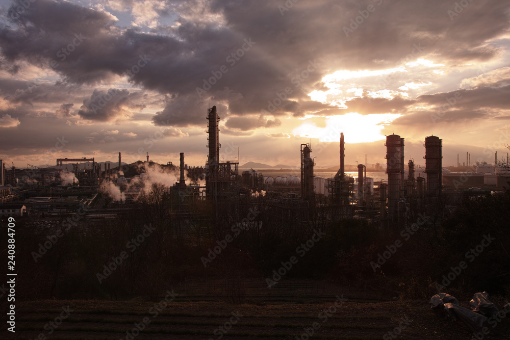 Fototapeta premium 水島工場夕景