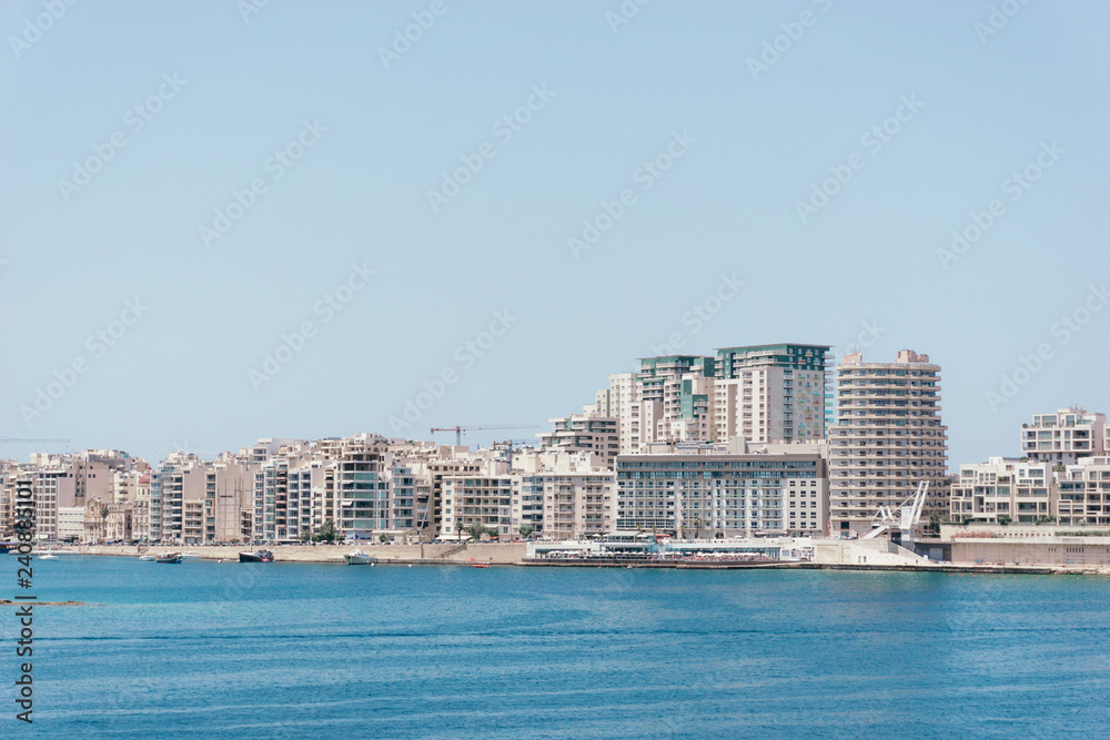 Typical Seaside port in Valletta in Malta Typical Seaside port in Valletta in Malta