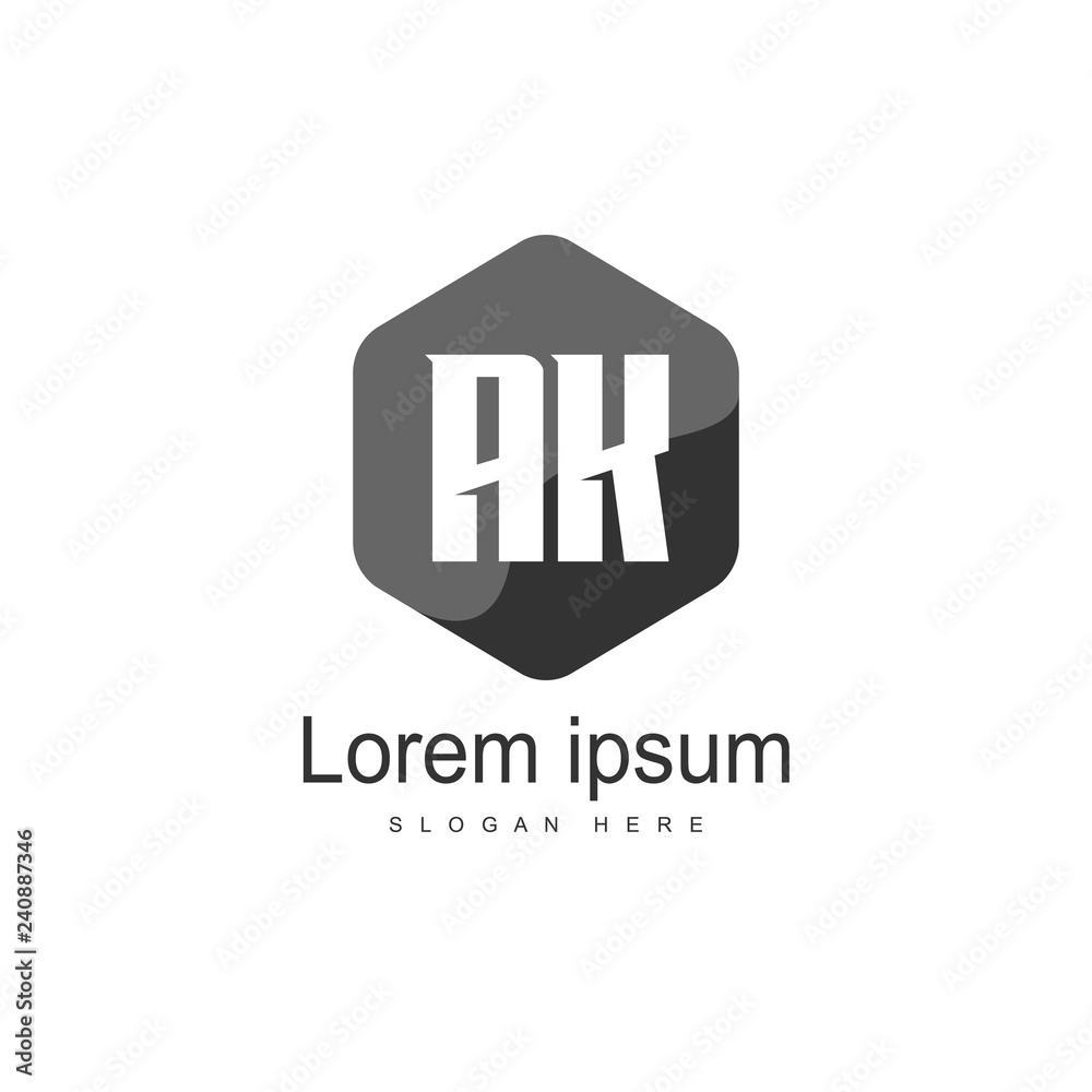 Initial Letter AK Logo Template Vector Design