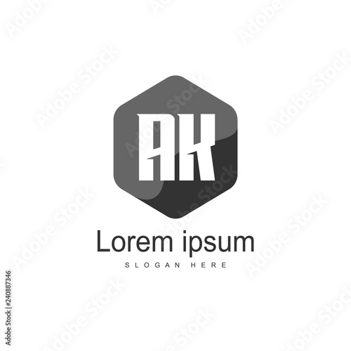 Initial Letter AK Logo Template Vector Design