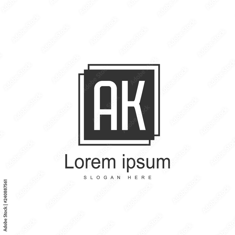 Initial Letter AK Logo Template Vector Design Initial Letter AK Logo Template Vector Design
