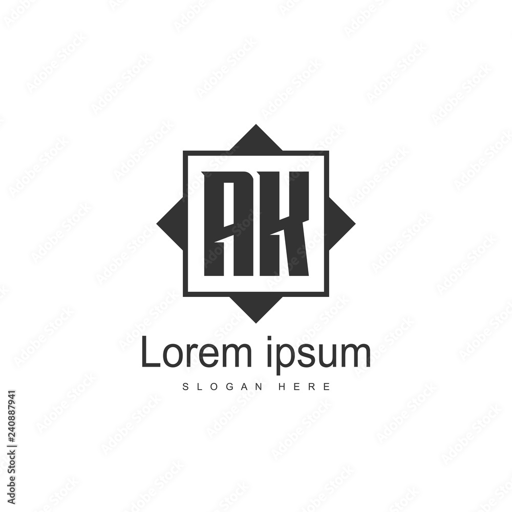 Fototapeta premium Initial Letter AK Logo Template Vector Design