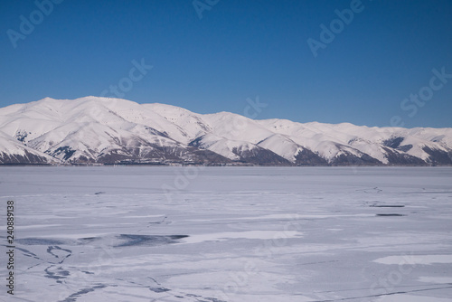 Frozen lake,. Armenia Sevan. © Inga Av