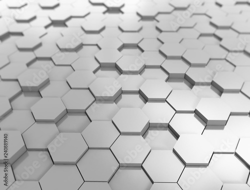 Hexagonal pattern metal  3d illustration