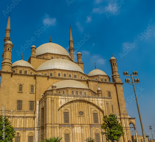 Beautiful building of a Muslim mosque. Mosque of Mohammed Ali in Cairo.