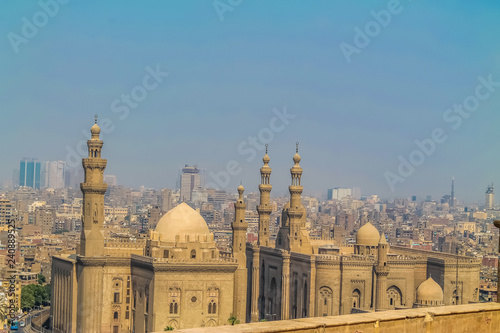 Beautiful building of a Muslim mosque. Mosque of Mohammed Ali in Cairo.