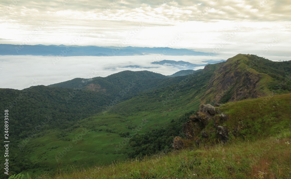 cloud and fog on top of the mountain at Monjong, Chiang Mai, Thailand